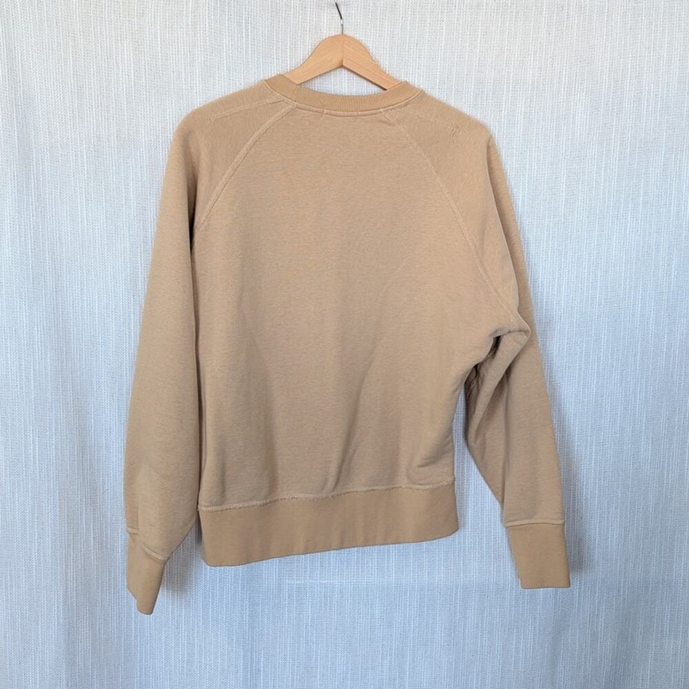 Rag & Bone Sweatshirt Womens M Beige Cotton Logo Crewneck Long Sleeve - Picture 3 of 14